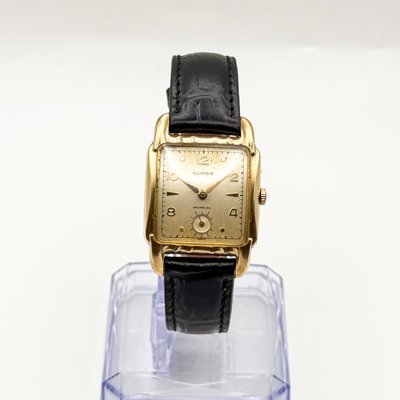 Illinois Illinois - Incabloc 'Art Deco' [10K-RGP] - Ohne mindestpreis - 9511 - Herren - 1950-1959  vintage watch - image 10
