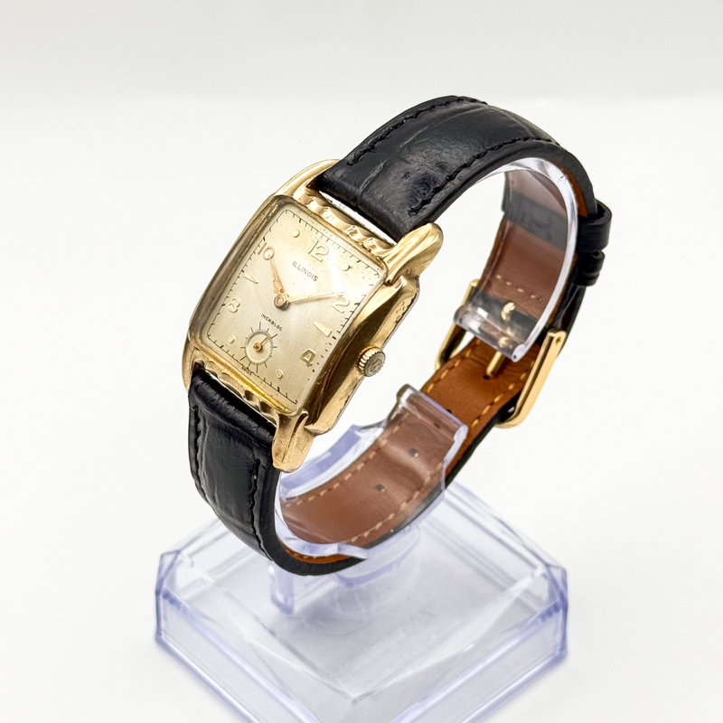 Illinois Illinois - Incabloc 'Art Deco' [10K-RGP] - Ohne mindestpreis - 9511 - Herren - 1950-1959  vintage watch - image 12