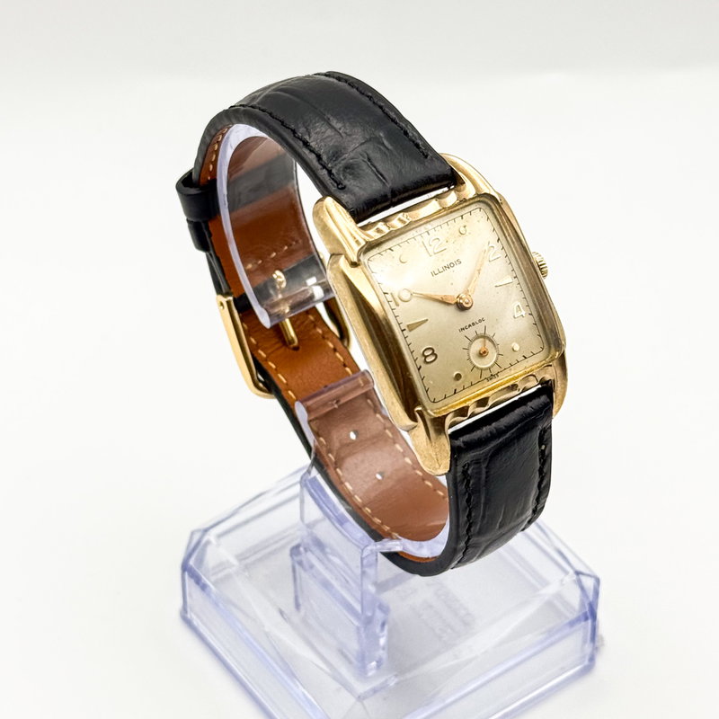 Illinois Illinois - Incabloc 'Art Deco' [10K-RGP] - Ohne mindestpreis - 9511 - Herren - 1950-1959  vintage watch - image 13