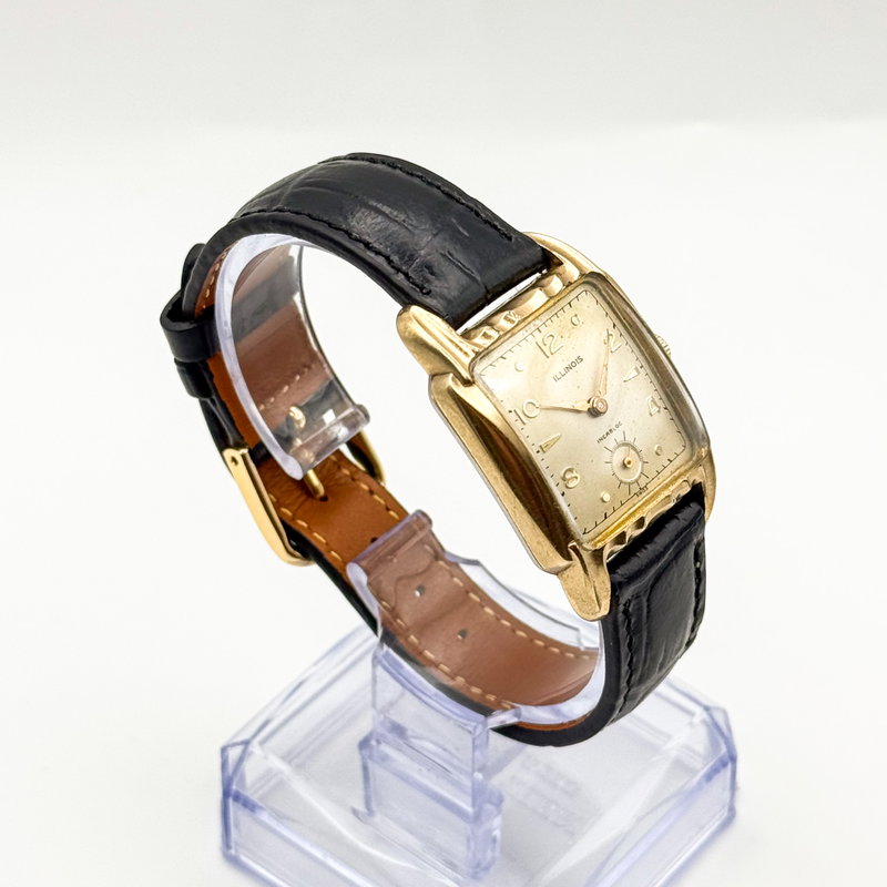 Illinois Illinois - Incabloc 'Art Deco' [10K-RGP] - Ohne mindestpreis - 9511 - Herren - 1950-1959  vintage watch - image 14