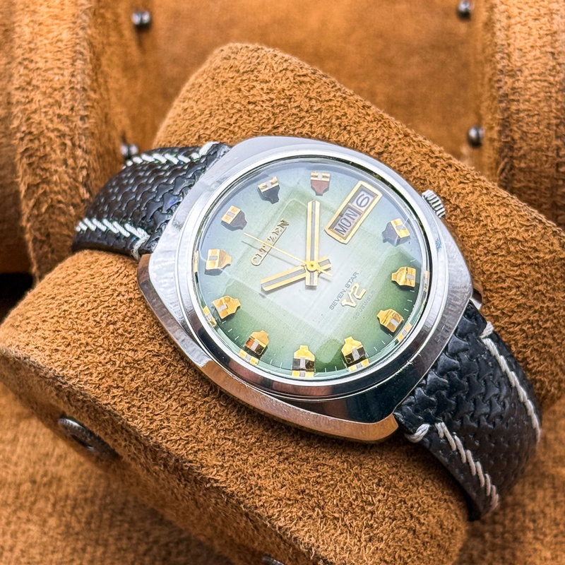 Citizen Citizen - Seven Star V2 "Gradient Green Sunburst" 輝面 (Kimetsu) – Radiant Surface - No reserve price - 4-770871 Y - Men - 1972 vintage watch - image 14