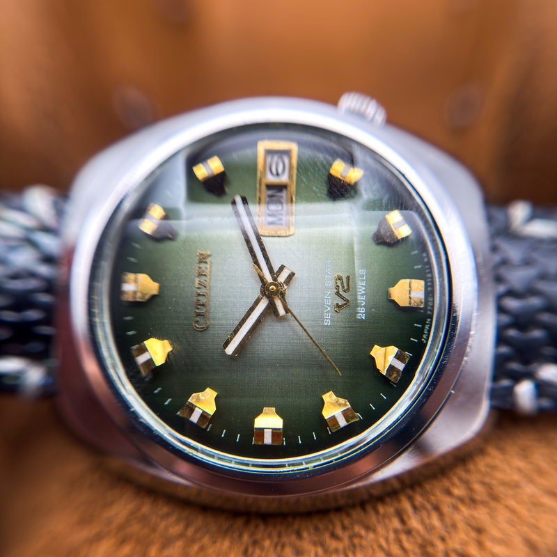 Citizen Citizen - Seven Star V2 "Gradient Green Sunburst" 輝面 (Kimetsu) – Radiant Surface - No reserve price - 4-770871 Y - Men - 1972 vintage watch - image 24