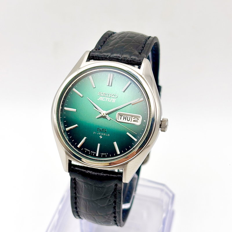 Seiko Seiko - Actus "Vivid Green Sunburst" 悠久 (Yūkyū) – Eternal - No Reserve Price - 6306-8020 - Men - 1976 vintage watch - image 23
