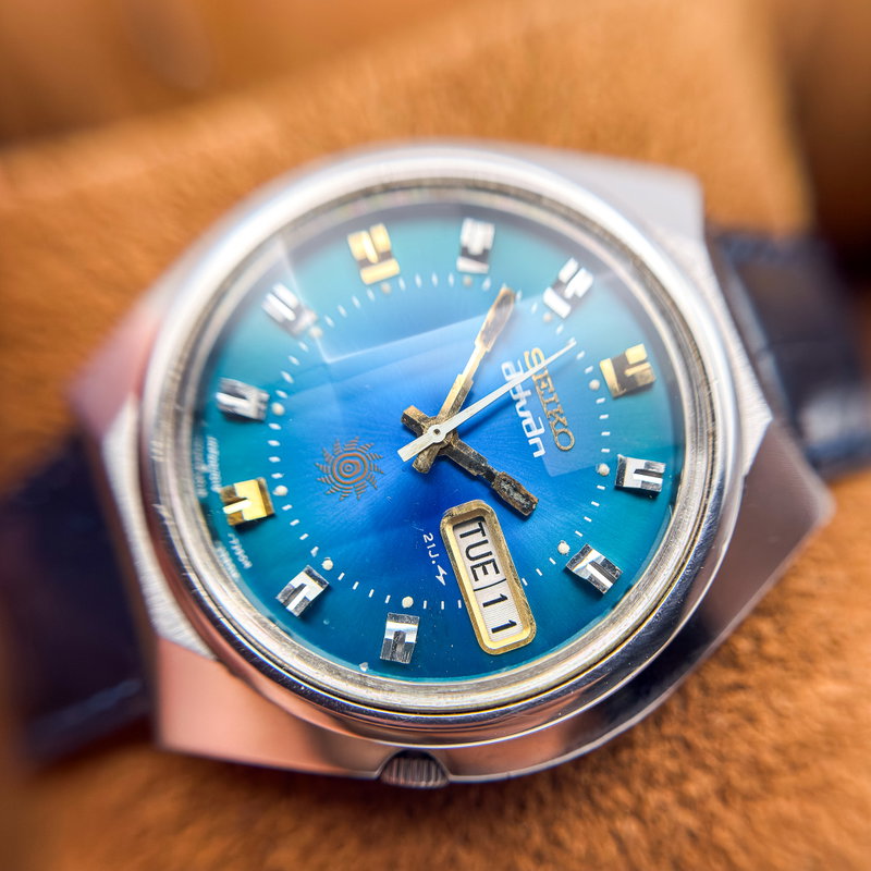Seiko Seiko - Advan "Gradient Blue Sunburst" 遥音 (Harune) – Distant Sound - No reserve price - 7019-7290 - Men - 1973 vintage watch - image 18