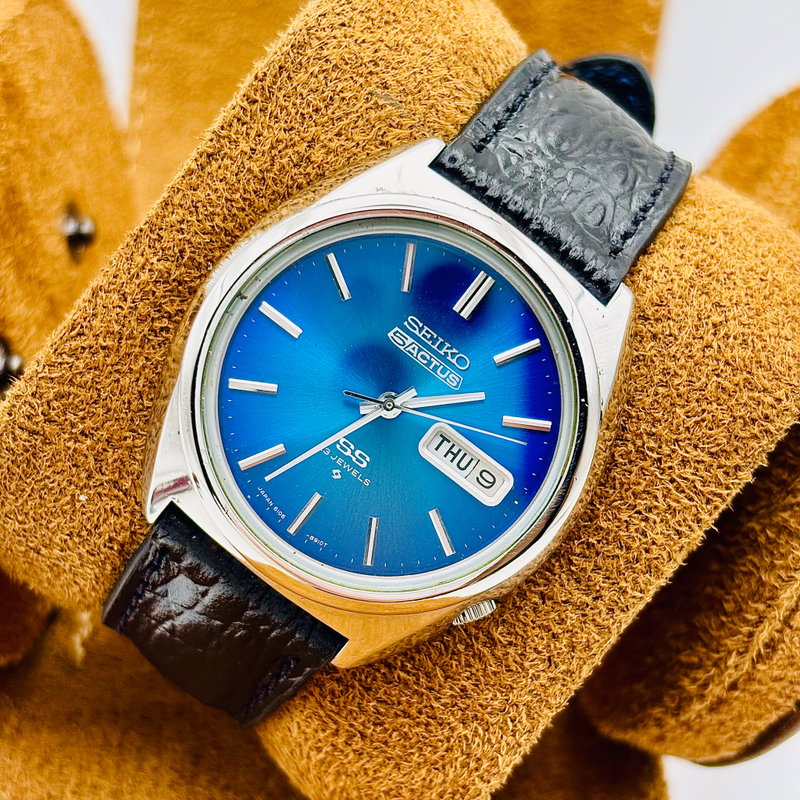 Seiko Seiko - Actus "Blue Sunburst" 蒼影 (Sōei) – Blue Shadow - No Reserve Price - 6106-8670 - Men - 1975 vintage watch - image 3