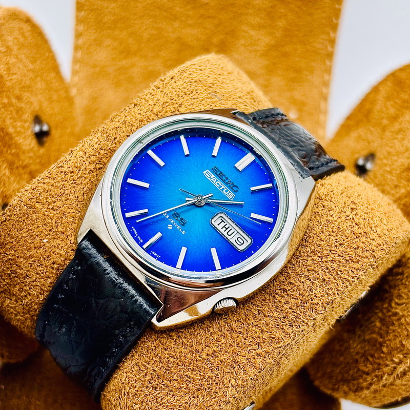 Seiko Seiko - Actus "Blue Sunburst" 蒼影 (Sōei) – Blue Shadow - No Reserve Price - 6106-8670 - Men - 1975 vintage watch - image 5