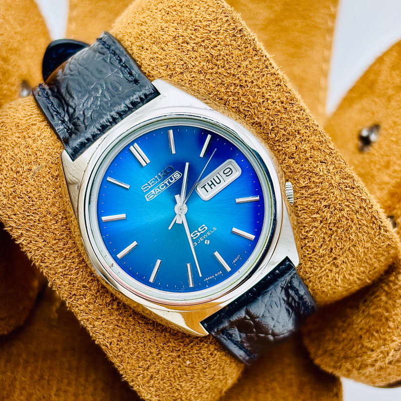 Seiko Seiko - Actus "Blue Sunburst" 蒼影 (Sōei) – Blue Shadow - No Reserve Price - 6106-8670 - Men - 1975 vintage watch - image 6