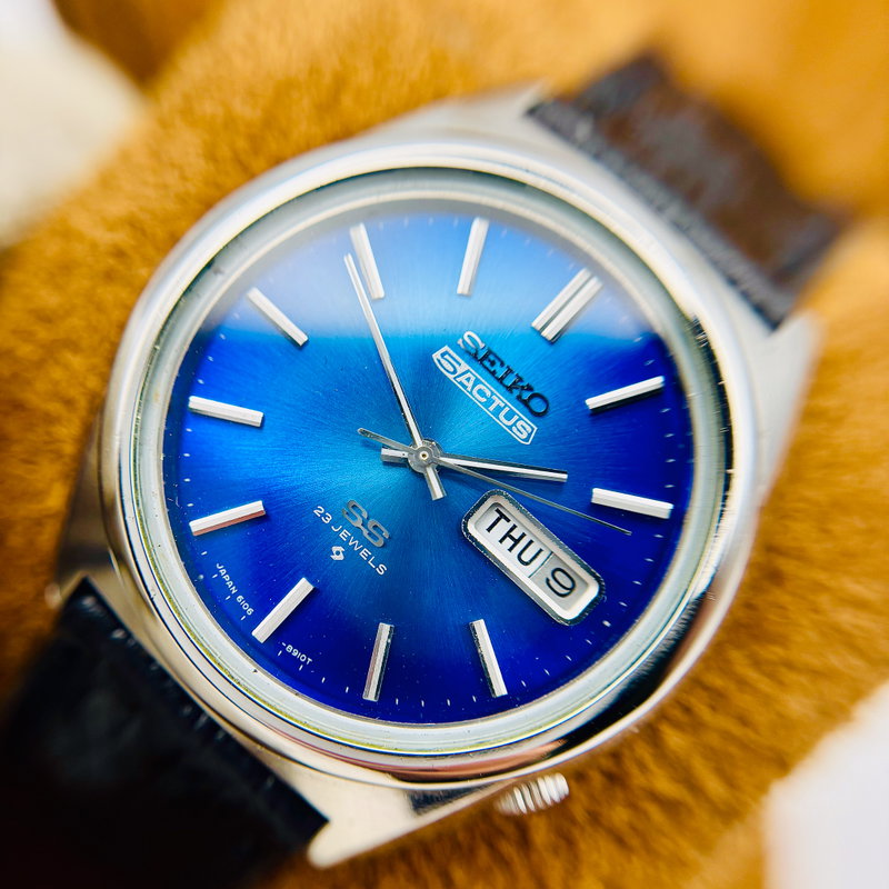 Seiko Seiko - Actus "Blue Sunburst" 蒼影 (Sōei) – Blue Shadow - No Reserve Price - 6106-8670 - Men - 1975 vintage watch - image 8