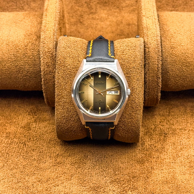 Seiko Seiko - LM "Gradient Golden Sunburst" 光波 (Kōha) – Waves of Light - No reserve price - 5606-7310 - Men - 1975 vintage watch - image 12