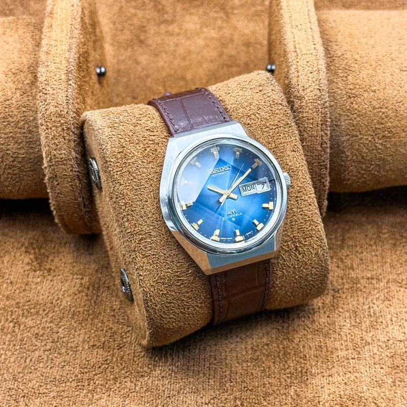 Seiko Seiko - LM "Gradient Blue Sunburst" 光輪 (Kōrin) – Halo of Light - No reserve price - 5606-7320 - Men - 1973 vintage watch - image 11