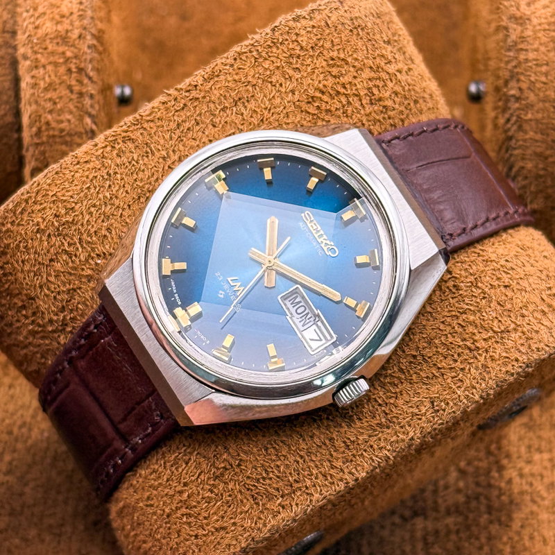 Seiko Seiko - LM "Gradient Blue Sunburst" 光輪 (Kōrin) – Halo of Light - No reserve price - 5606-7320 - Men - 1973 vintage watch - image 14