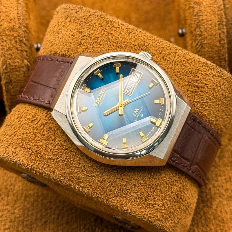 Seiko Seiko - LM "Gradient Blue Sunburst" 光輪 (Kōrin) – Halo of Light - No reserve price - 5606-7320 - Men - 1973 vintage watch - image 16