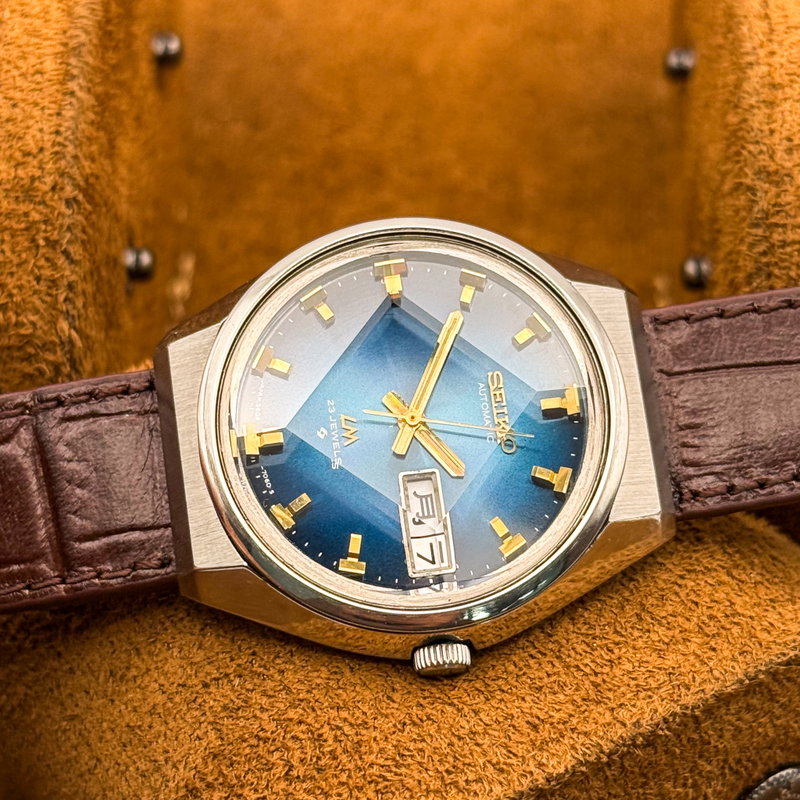 Seiko Seiko - LM "Gradient Blue Sunburst" 光輪 (Kōrin) – Halo of Light - No reserve price - 5606-7320 - Men - 1973 vintage watch - image 20