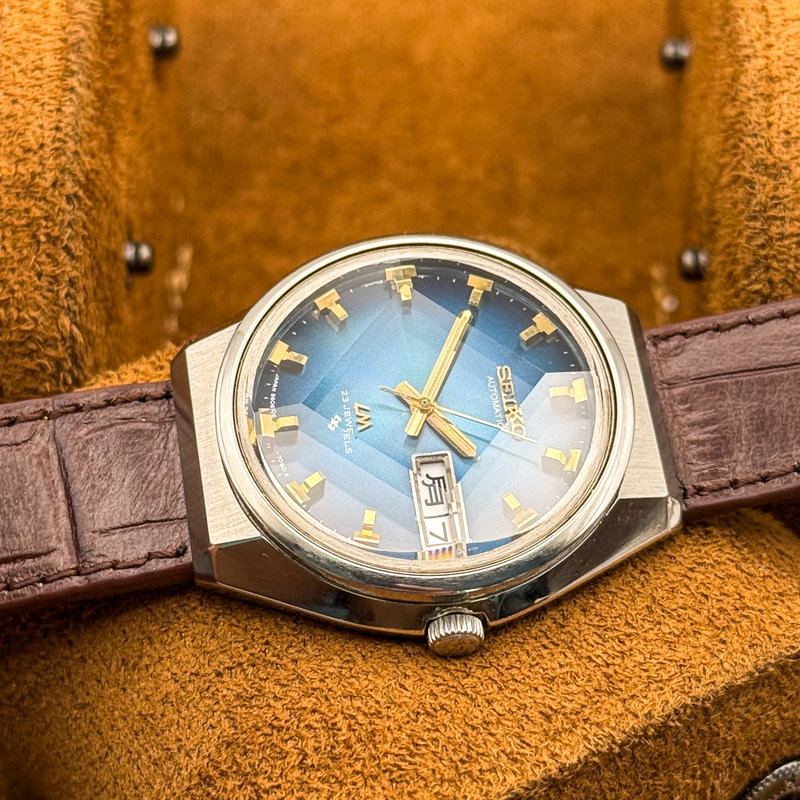 Seiko Seiko - LM "Gradient Blue Sunburst" 光輪 (Kōrin) – Halo of Light - No reserve price - 5606-7320 - Men - 1973 vintage watch - image 21