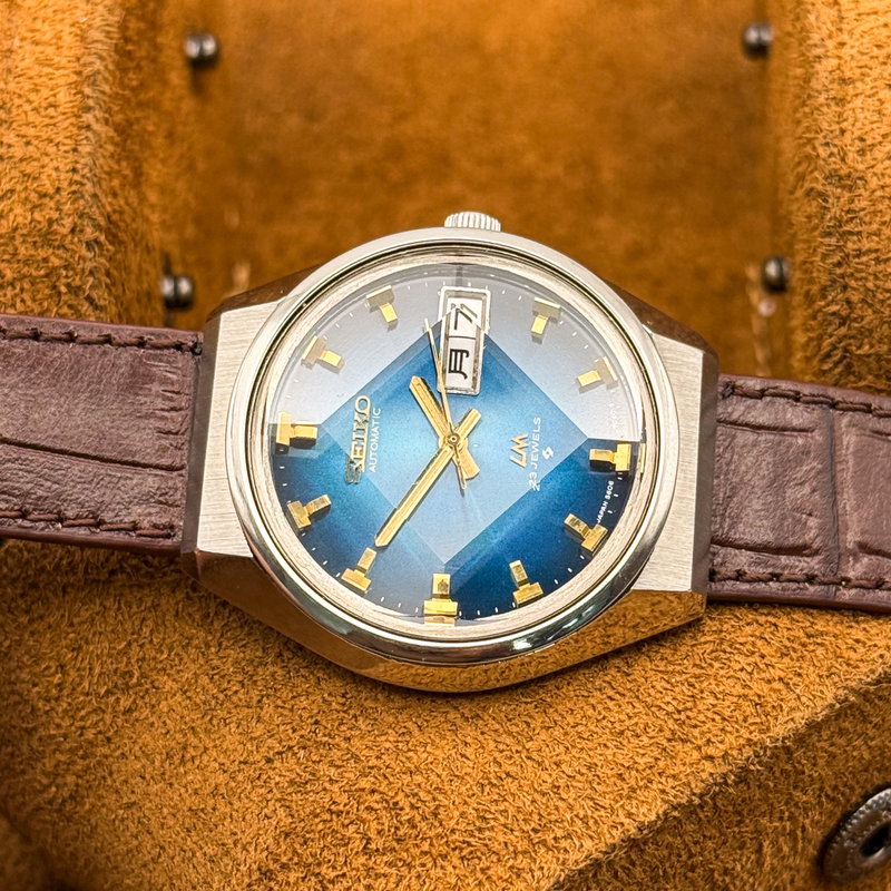 Seiko Seiko - LM "Gradient Blue Sunburst" 光輪 (Kōrin) – Halo of Light - No reserve price - 5606-7320 - Men - 1973 vintage watch - image 22