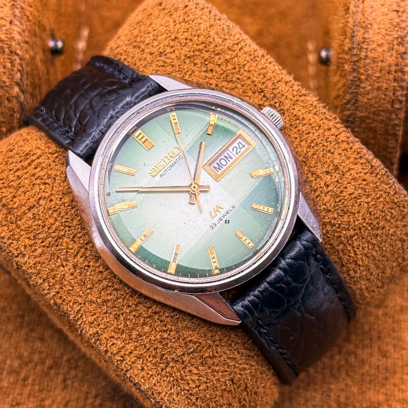 Seiko Seiko - Lord Matic "Gradient Green Sunburst" 玉光 (Gyokkō) – Jewel Light - No reserve price - 5606-7310 - Men - 1974 vintage watch - image 15