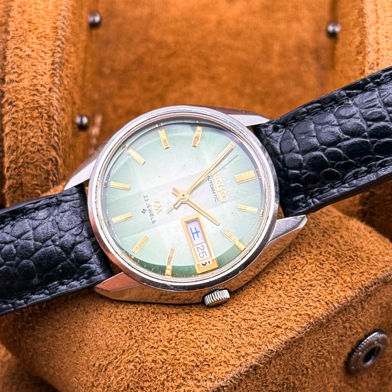 Seiko Seiko - Lord Matic "Gradient Green Sunburst" 玉光 (Gyokkō) – Jewel Light - No reserve price - 5606-7310 - Men - 1974 vintage watch - image 17