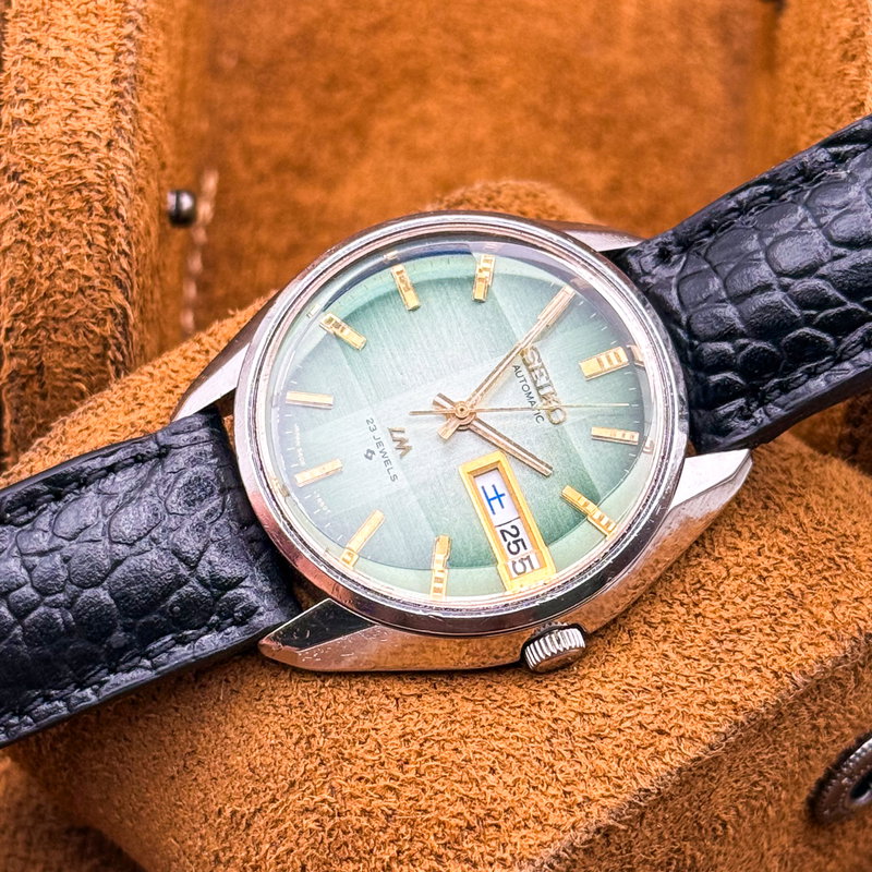 Seiko Seiko - Lord Matic "Gradient Green Sunburst" 玉光 (Gyokkō) – Jewel Light - No reserve price - 5606-7310 - Men - 1974 vintage watch - image 18