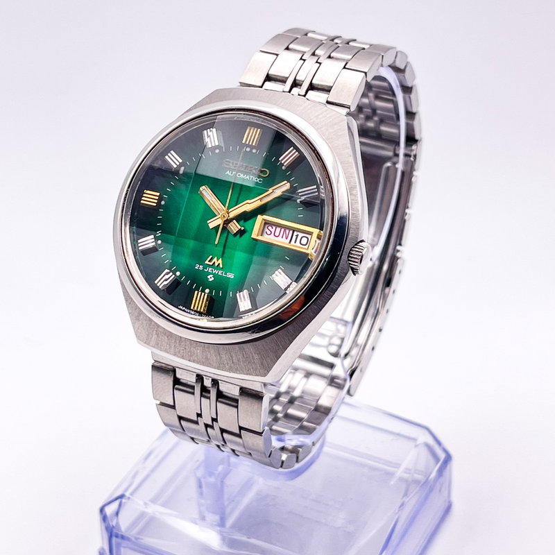Seiko Seiko - LM "Gradient Emerald Green Sunburst" [Near-Mint] 褪影 (Tai’ei) – Faded Shadow - 5606-7310 - Men - 1973 vintage watch - image 8