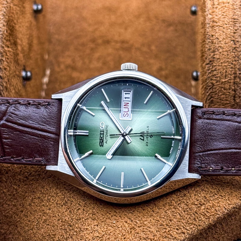 Seiko Seiko - LM "Gradient Green Sunburst" 線輝 (Senki) – Radiant Lines - No reserve price - 5606-8130 - Men - 1975 vintage watch - image 16