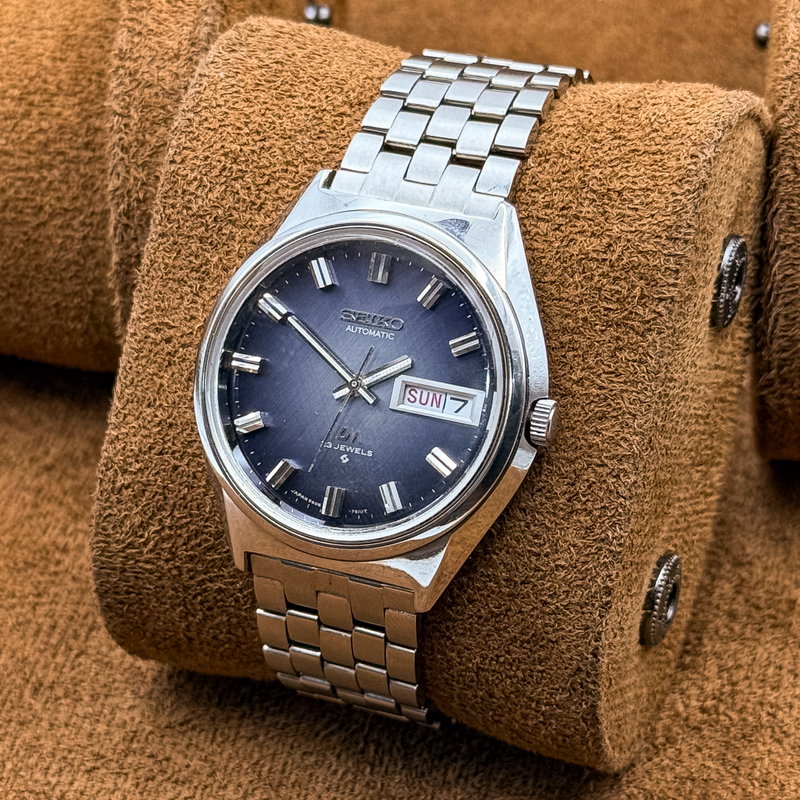Seiko Seiko - LM "Gradient Blue Sunburst" 反光 (Hankō) – Reflected Light - No reserve price - 5606-7260 - Men - 1972 vintage watch - image 1