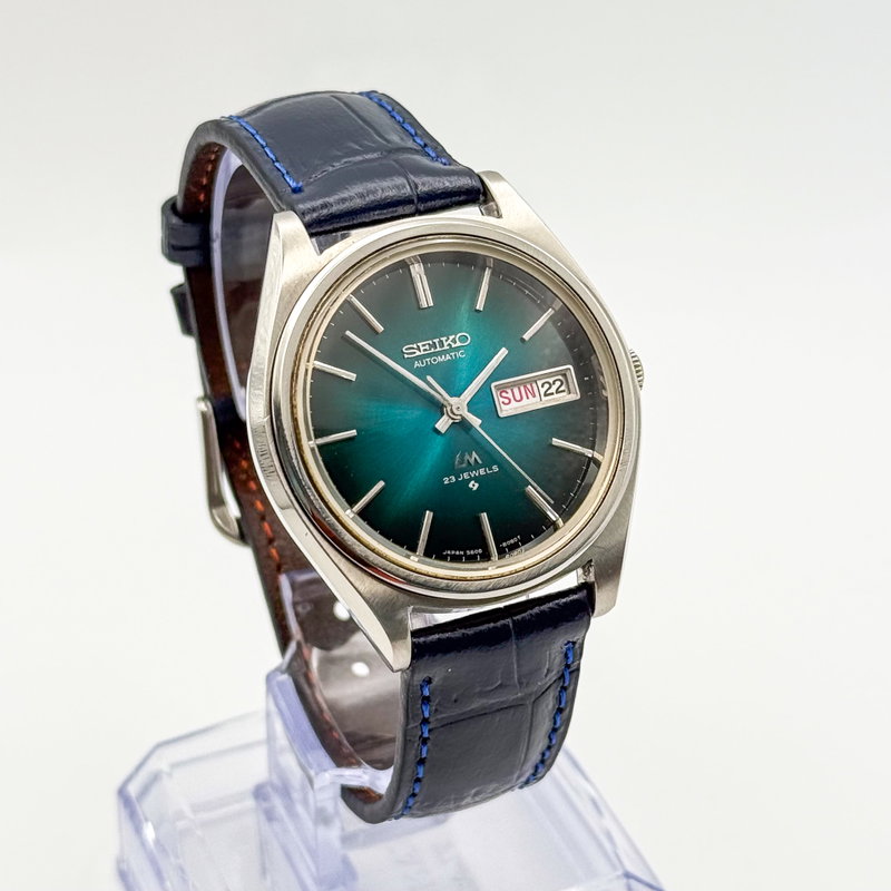 Seiko Seiko - Lord Matic "Gradient Teal Sunburst" 光精 (Kōsei) – Light Essence - No reserve price - 5606-8051 - Men - 1975 vintage watch - image 4