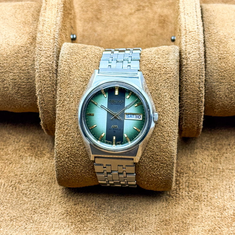 Seiko Seiko - LM "Gradient Green Sunburst" [Near-Mint] 寂波 (Jakuhā) – Silent Wave - 5606-7310 - Men - 1974 vintage watch - image 9