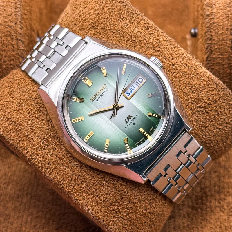 Seiko Seiko - LM "Gradient Green Sunburst" [Near-Mint] 寂波 (Jakuhā) – Silent Wave - 5606-7310 - Men - 1974 vintage watch - image 13