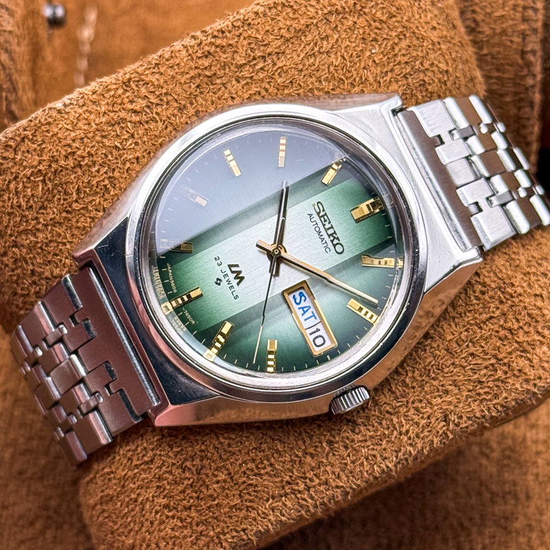 Seiko Seiko - LM "Gradient Green Sunburst" [Near-Mint] 寂波 (Jakuhā) – Silent Wave - 5606-7310 - Men - 1974 vintage watch - image 15