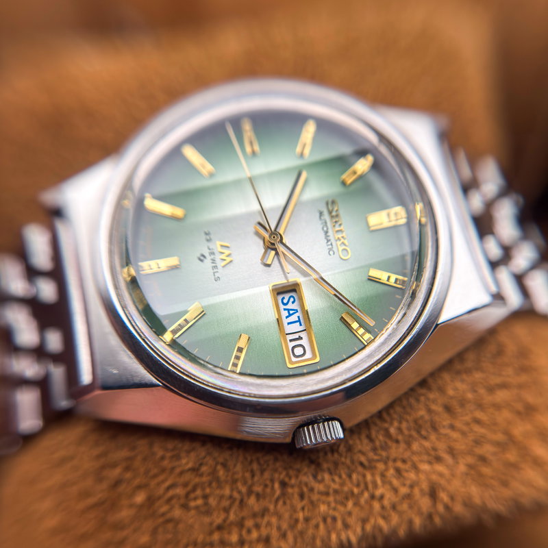 Seiko Seiko - LM "Gradient Green Sunburst" [Near-Mint] 寂波 (Jakuhā) – Silent Wave - 5606-7310 - Men - 1974 vintage watch - image 19