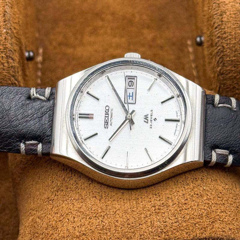 Seiko Seiko - Lord Matic [Serviced] "Linen dial" 結光 (Kekkō) – Connected Light - No reserve price - 5606-8090 - Men - 1975 vintage watch - image 18