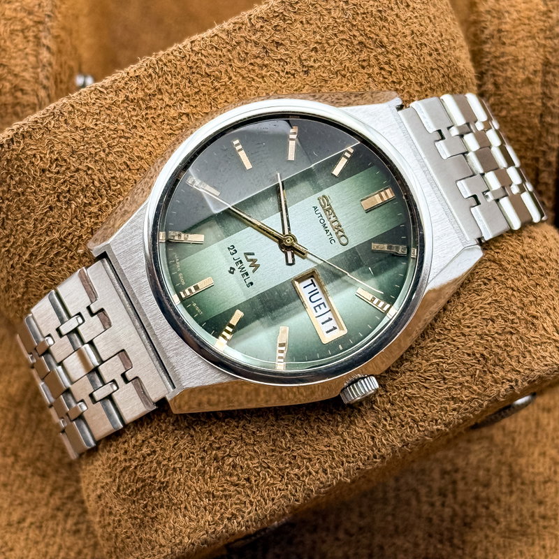 Seiko Seiko - LM "Gradient Green Sunburst" 縁光 (Enkō) – Framed Light - No Reserve Price - 5606-8130 - Men - 1975 vintage watch - image 10