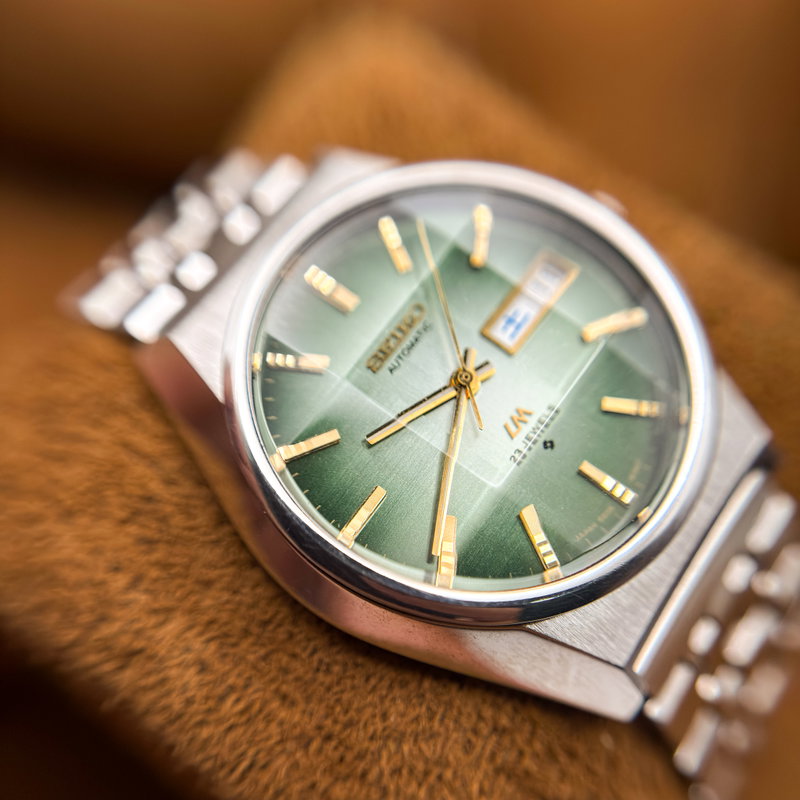 Seiko Seiko - LM "Gradient Green Sunburst" 縁光 (Enkō) – Framed Light - No Reserve Price - 5606-8130 - Men - 1975 vintage watch - image 13