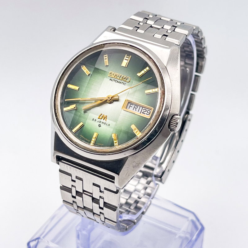 Seiko Seiko - LM "Gradient Green Sunburst" 縁光 (Enkō) – Framed Light - No Reserve Price - 5606-8130 - Men - 1975 vintage watch - image 1