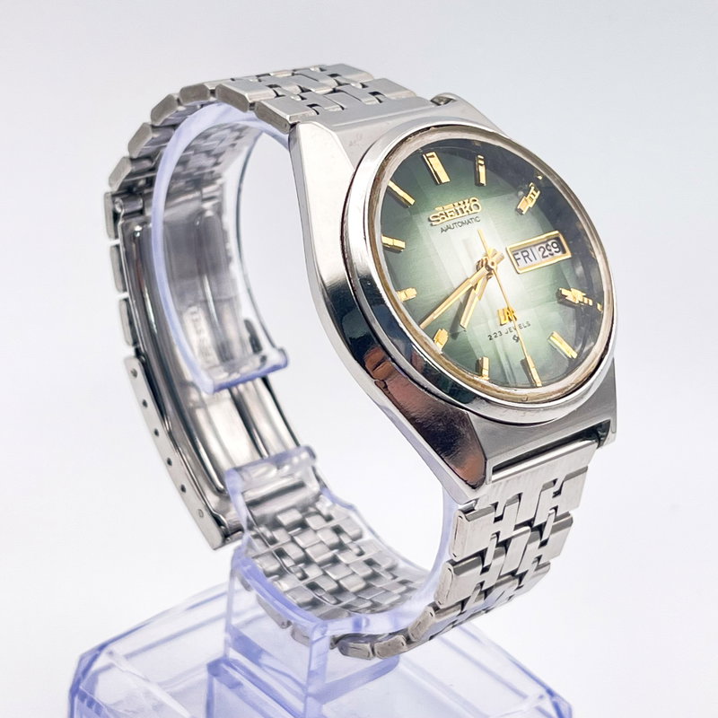 Seiko Seiko - LM "Gradient Green Sunburst" 縁光 (Enkō) – Framed Light - No Reserve Price - 5606-8130 - Men - 1975 vintage watch - image 4