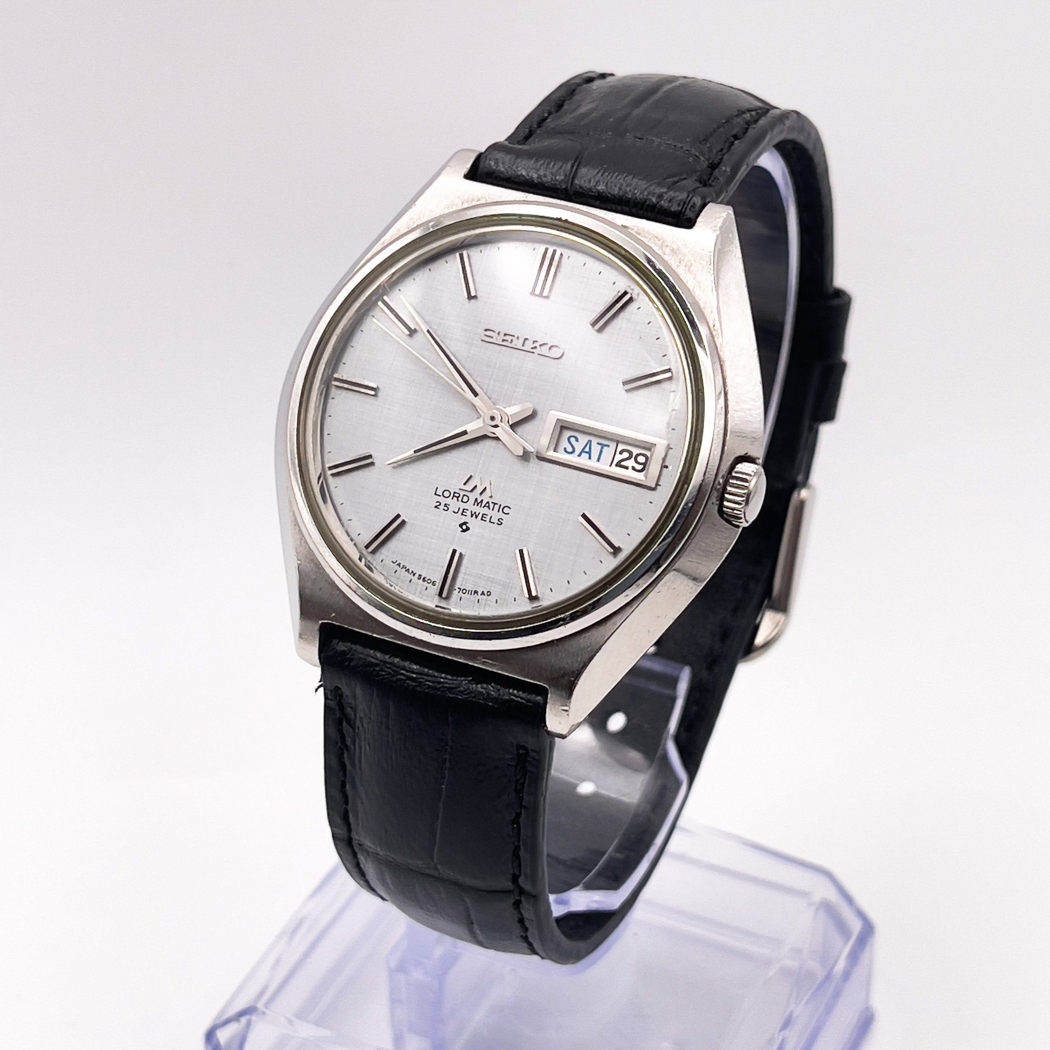 Seiko - Lord Matic "Linen-Dial" [Near-Mint] 宵光 (Yōkō) – Evening Light - No reserve price - 5606-7010 - Men - 1969