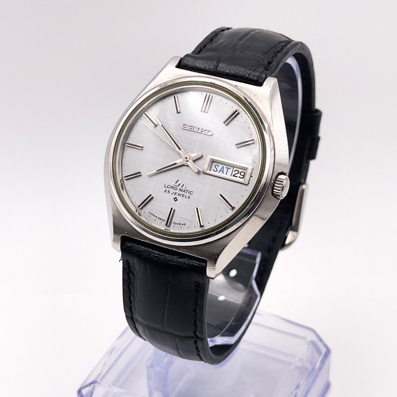 Seiko Seiko - Lord Matic "Linen-Dial" [Near-Mint] 宵光 (Yōkō) – Evening Light - No reserve price - 5606-7010 - Men - 1969 vintage watch - image 1