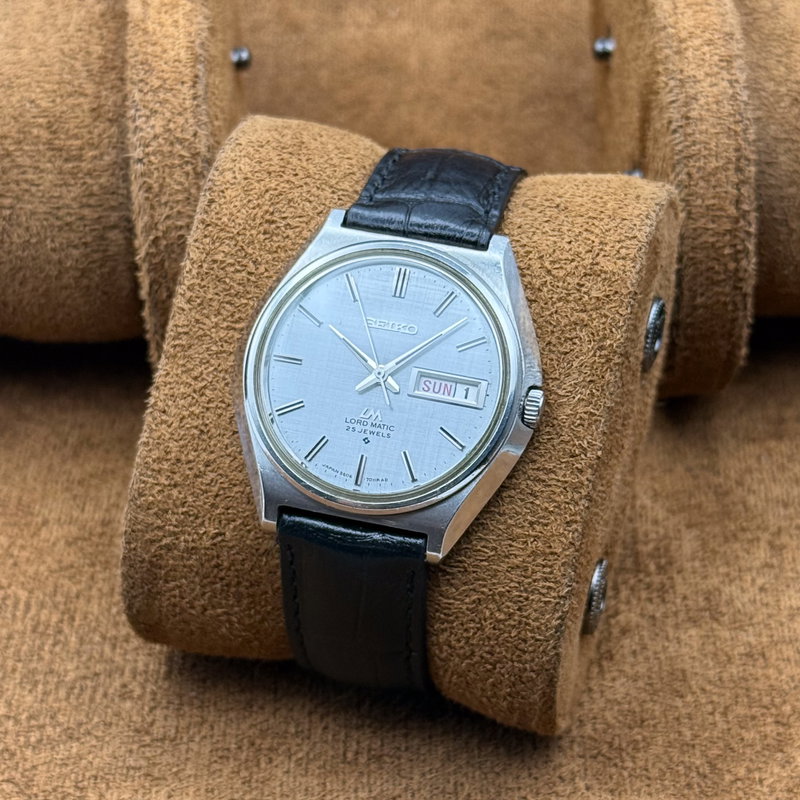 Seiko Seiko - Lord Matic "Linen-Dial" [Near-Mint] 宵光 (Yōkō) – Evening Light - No reserve price - 5606-7010 - Men - 1969 vintage watch - image 11