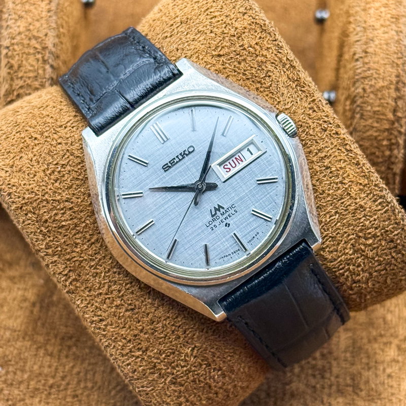 Seiko Seiko - Lord Matic "Linen-Dial" [Near-Mint] 宵光 (Yōkō) – Evening Light - No reserve price - 5606-7010 - Men - 1969 vintage watch - image 16