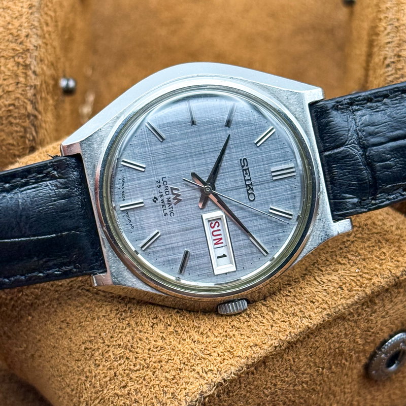 Seiko Seiko - Lord Matic "Linen-Dial" [Near-Mint] 宵光 (Yōkō) – Evening Light - No reserve price - 5606-7010 - Men - 1969 vintage watch - image 20