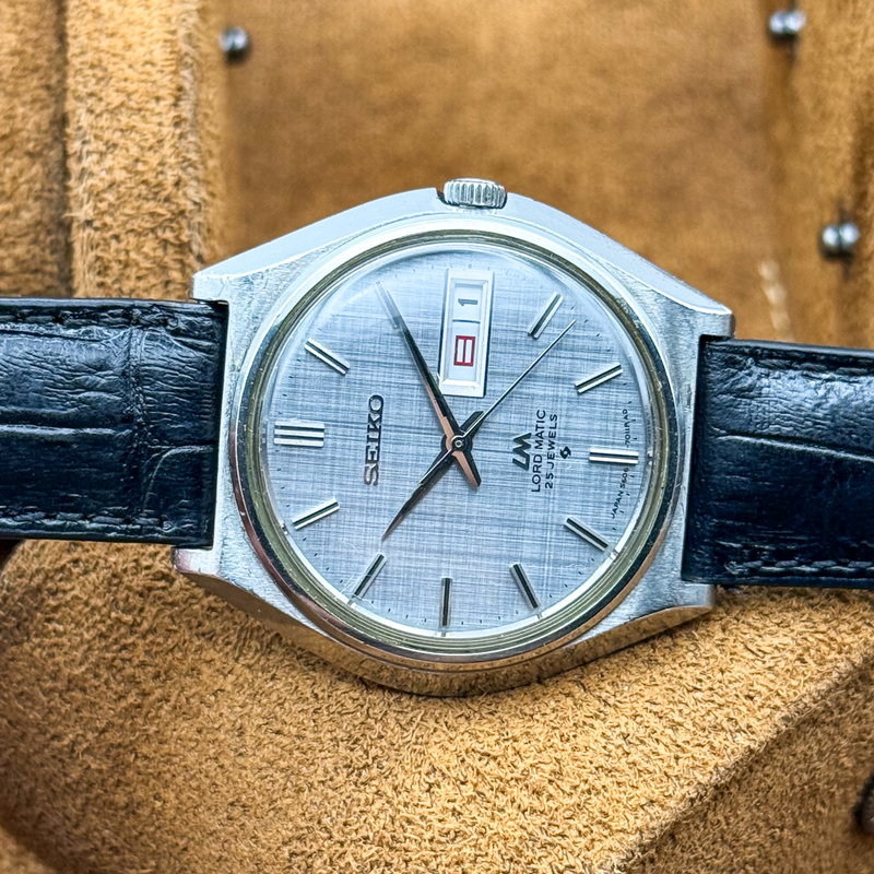 Seiko Seiko - Lord Matic "Linen-Dial" [Near-Mint] 宵光 (Yōkō) – Evening Light - No reserve price - 5606-7010 - Men - 1969 vintage watch - image 22