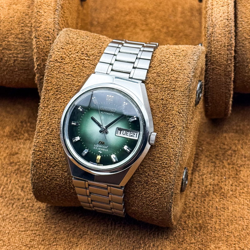 Seiko Seiko - Lord Matic Special "Gradient Green Sunburst" 晶韻 – Shōin – Crystal Resonance - 5206-6100 - Men - 1973 vintage watch - image 12
