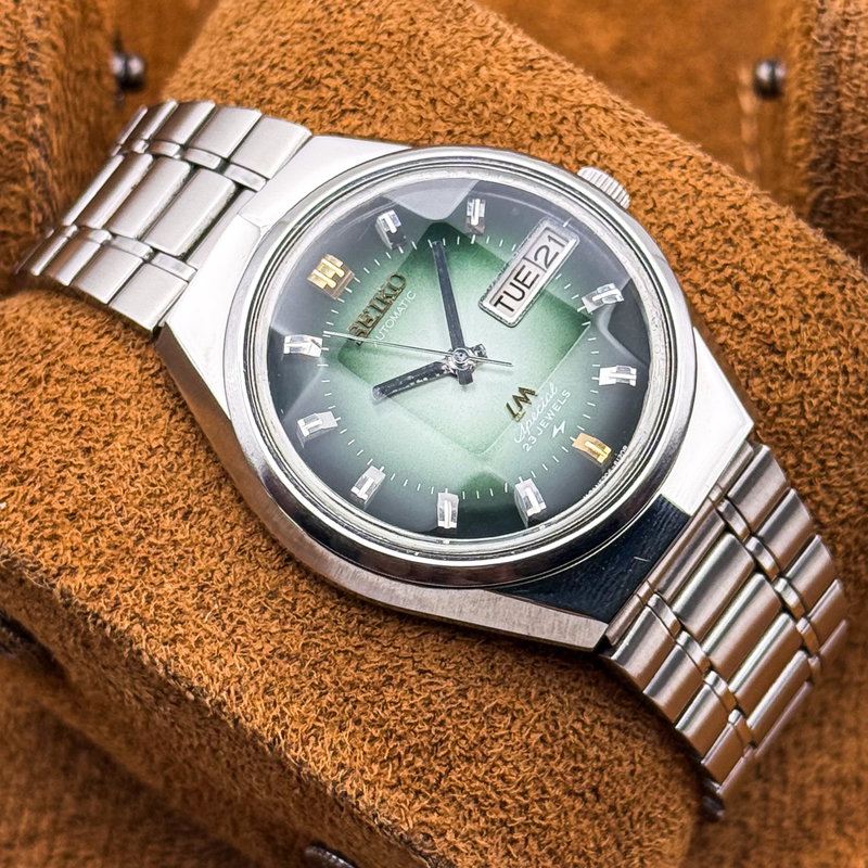 Seiko Seiko - Lord Matic Special "Gradient Green Sunburst" 晶韻 – Shōin – Crystal Resonance - 5206-6100 - Men - 1973 vintage watch - image 14