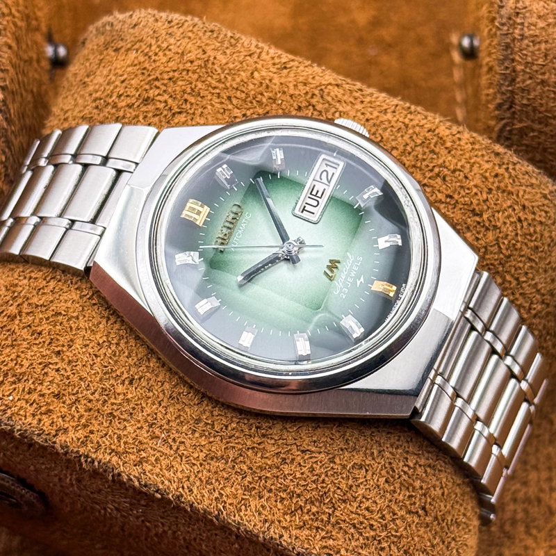 Seiko Seiko - Lord Matic Special "Gradient Green Sunburst" 晶韻 – Shōin – Crystal Resonance - 5206-6100 - Men - 1973 vintage watch - image 15