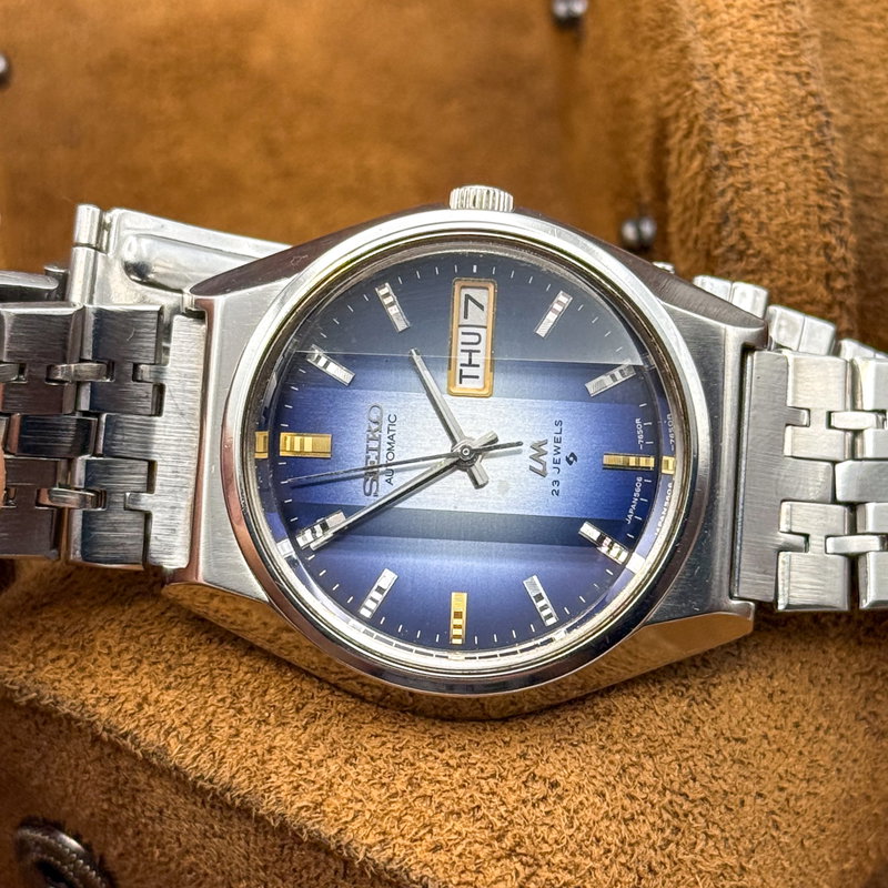 Seiko Seiko - LM "Gradient Blue Sunburst" 光波 (Kōha) – Waves of Light - No reserve price - 5606-7310 - Men - 1974 vintage watch - image 27