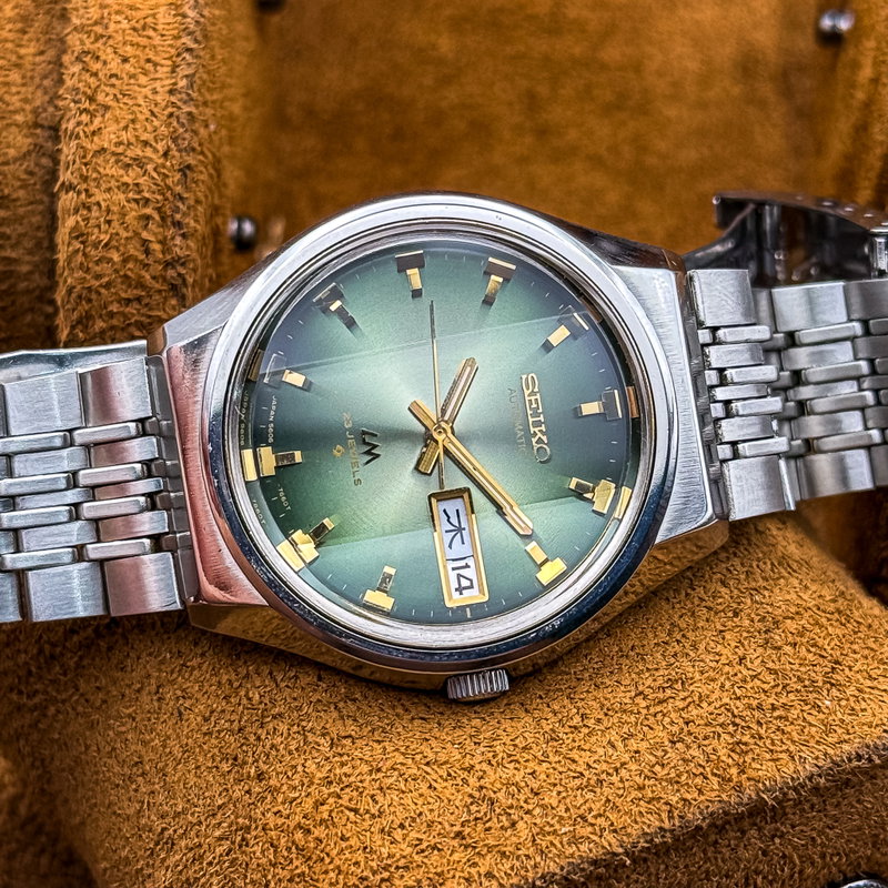 Seiko Seiko - Lord Matic "Gradient Green Sunburst" 光幻 – Kōgen – Illusory Light - No reserve price - 5606-7320 - Men - 1973 vintage watch - image 25