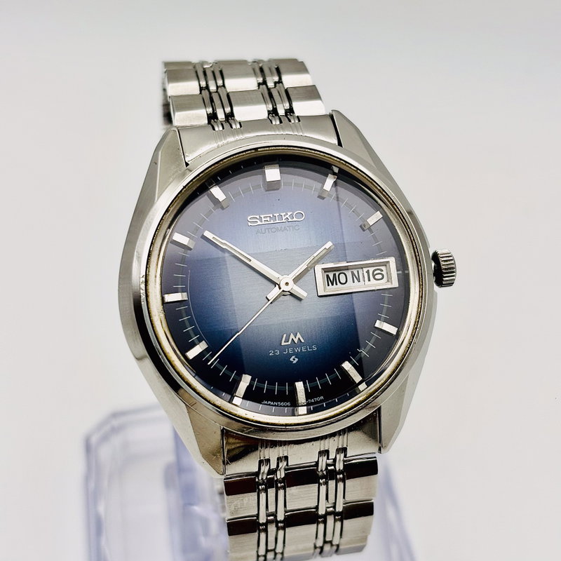 Seiko Seiko - Lord Matic "Gradient Blue Sunburst" 論紋 (Ronmon) – Pattern of Logic - No reserve price - 5606-7231 - Men - 1973 vintage watch - image 4