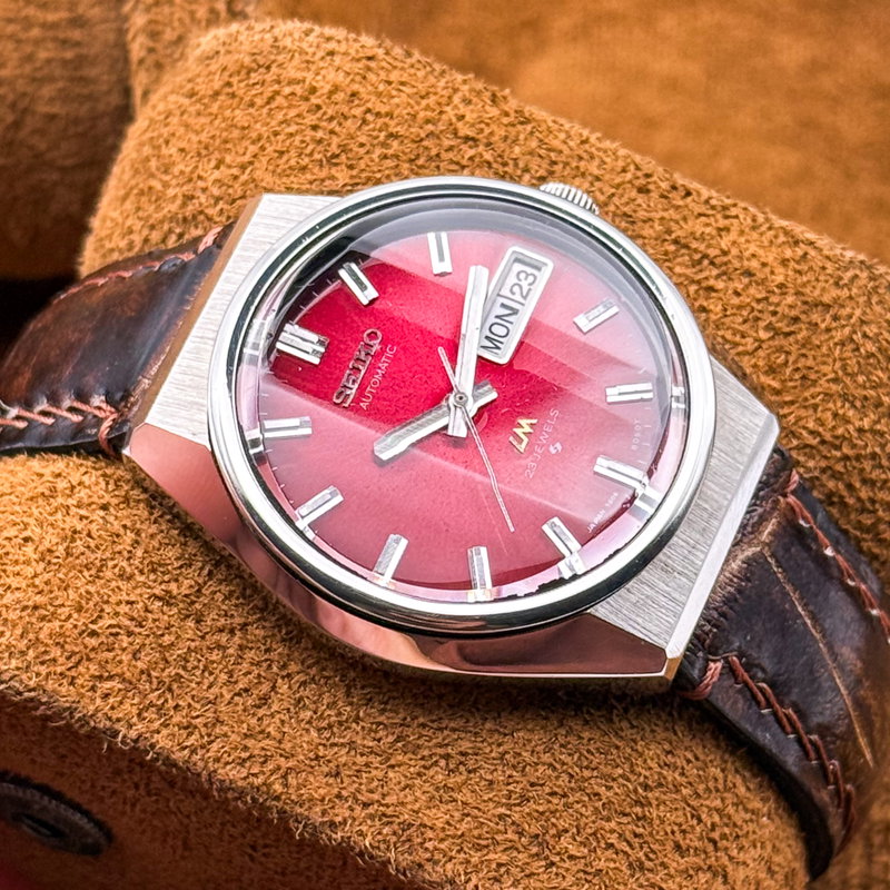 Seiko Seiko - LM "Gradient Vivid Red" 軌影 (Kiei) – Orbital Shadow - No reserve price - 5606-8061 - Men - 1975 vintage watch - image 14