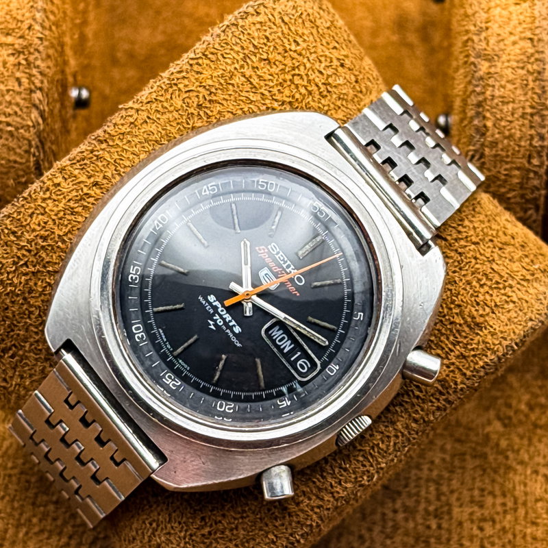 Seiko Seiko - 5 Sports Speed-Timer Chronograph 幻影 (Genei) – Phantom Shadow - 7017-6010 - Men - 1970 vintage watch - image 16