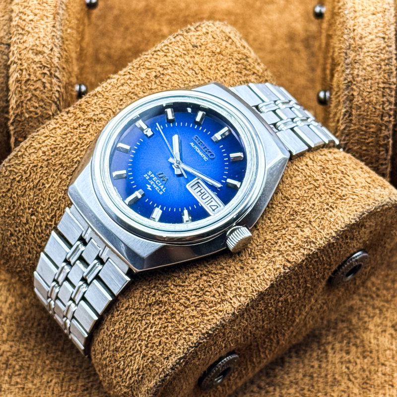 Seiko Seiko - Lord Matic Special "Gradient Deep Blue Sunburst" 月潮 (Tsuki Shio) – Moon Tide - No reserve price - 5216-6030 - Men - 1974 vintage watch - image 14